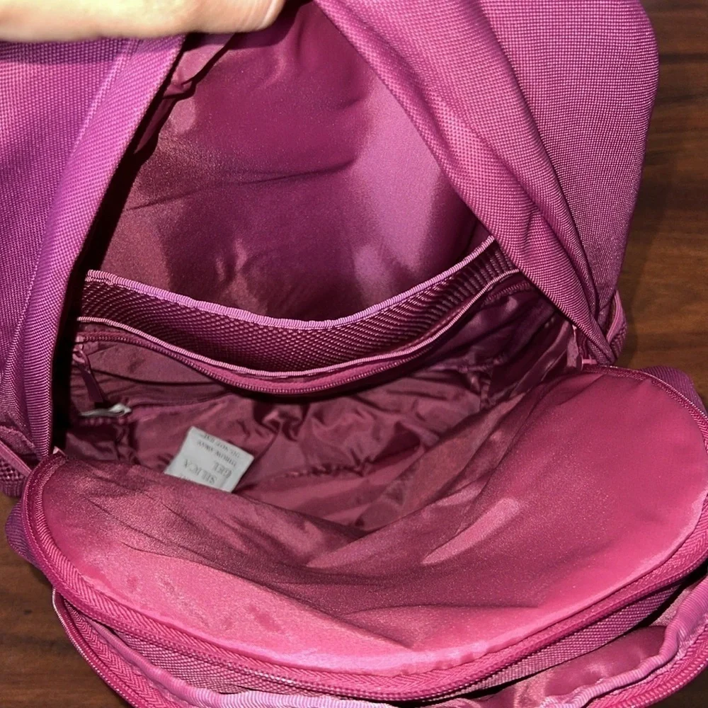 VS Pink Ivy Classic Canvas Backpack red violet pink color adjustable polyester - Picture 9 of 10